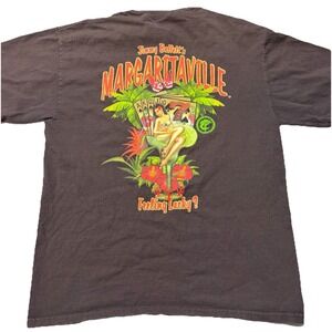 Vintage Jimmy Buffett Margaritaville Casino Shirt Mens L Brown Graphic Tee 00s